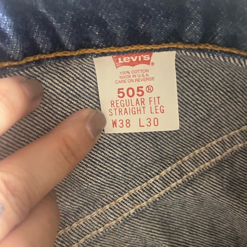 men’s Levi's Blue Straight regular fit 505 Jeans W38L30 - Picture 8 of 10